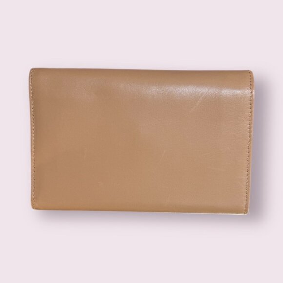 Authentic Salvatore Ferragamo Gancini Leather Wallet | Tan/Nude - Picture 3 of 7